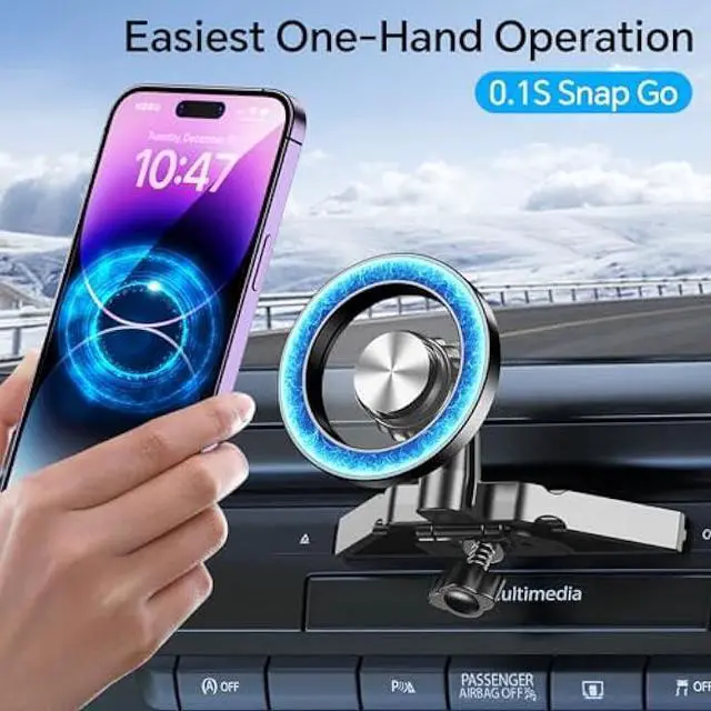 Alt view image 4 of 6 - Kaistyle for Magsafe CD Phone Holder for Car20 Strong MagnetsMagnetic CD Player Phone Mount for Car Phone Holder CD Slot Mount,CD Slot for iPhone 16 15 14 13 12 Pro Max Plus MagSafe Case All Phones