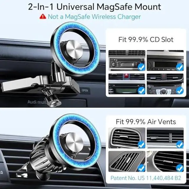 Alt view image 3 of 6 - Kaistyle for Magsafe CD Phone Holder for Car20 Strong MagnetsMagnetic CD Player Phone Mount for Car Phone Holder CD Slot Mount,CD Slot for iPhone 16 15 14 13 12 Pro Max Plus MagSafe Case All Phones
