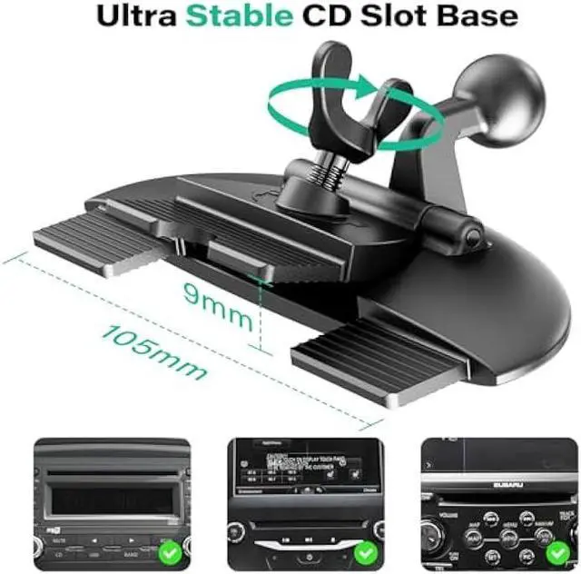 Alt view image 2 of 6 - Replacement CD Player Phone Mount Base Car Phone Holder Part, 17.2mm Ball Joint CD Slot for Phone Mount Holder, Magnetic Mount Accessories [Base Only]