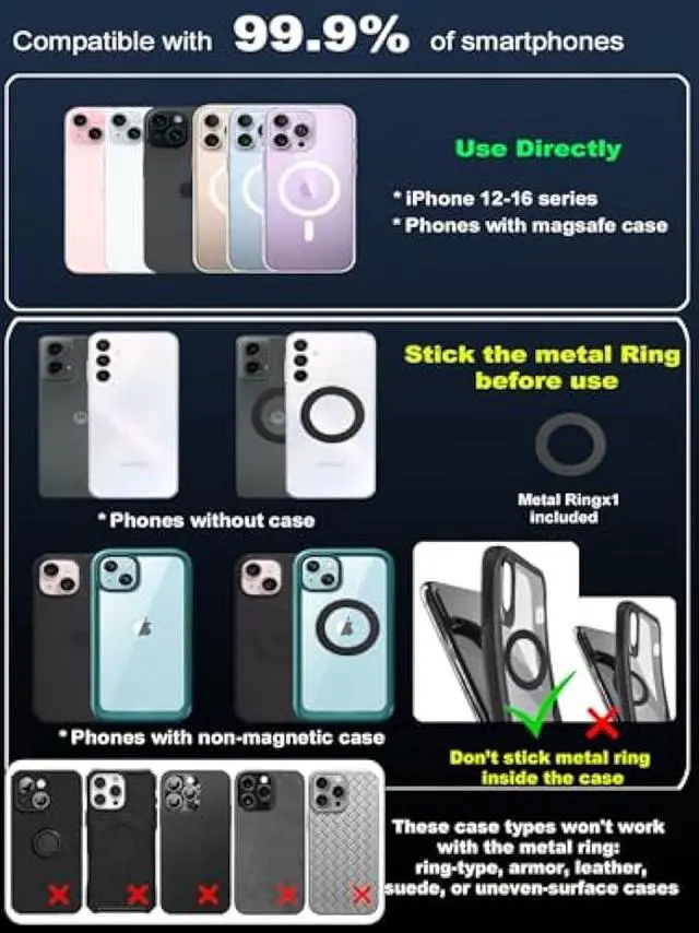 Alt view image 4 of 5 - Upgraded Vacuum Magnetic Suction Phone Mount, Magnetic Car Phone Holder, for iPhone 16 MagSafe Car Mount, ideal for Car/Gym/Mirror/Shower/Smooth Surface, Car Accessories Fit for iPhone 16 Pro Max 15