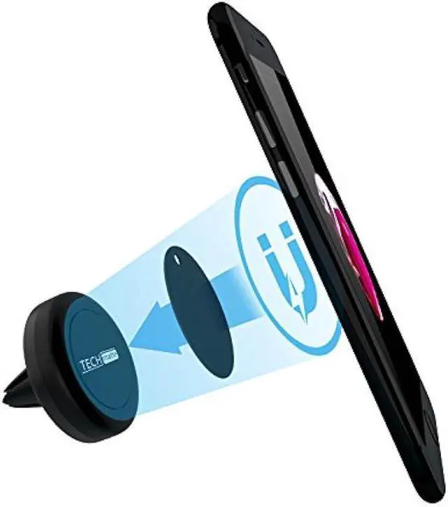 Alt view image 4 of 6 - TechMatte Magnetic Car Phone Mount (2-Pack) - Universal Air Vent Magnetic Phone Mount Holder (2-Pack, Black)