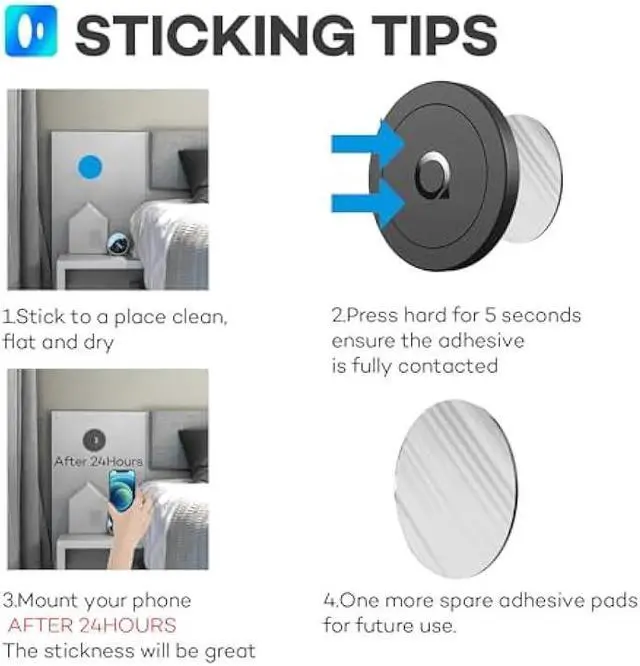 Alt view image 6 of 7 - Sticky Magnetic Phone Mount Compatible with Magsafe 16 15 14 13 12 Pro Max Mini Car Mount and Wall Mount Soft Silicone Front