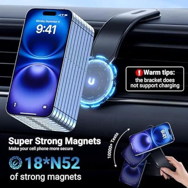 Alt view image 2 of 5 - This Hill Magnetic Car Phone Holder, Bendable Aluminum Arm Car Magnet Phone Mount18 Strong Magnets, Magnetic Phone Holder for Car Dashboard/Windshield, Compatible with iPhone 16 15 14 13 12 Series