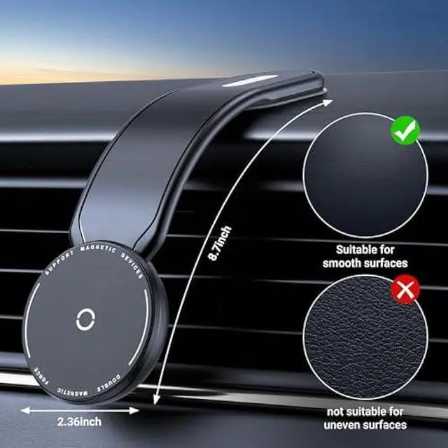 Alt view image 3 of 5 - This Hill Magnetic Car Phone Holder, Bendable Aluminum Arm Car Magnet Phone Mount18 Strong Magnets, Magnetic Phone Holder for Car Dashboard/Windshield, Compatible with iPhone 16 15 14 13 12 Series