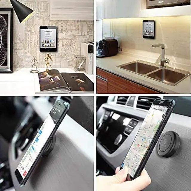 Alt view image 3 of 5 - WixGear Universal Flat Stick On Dashboard Magnetic Car Mount Holder for Cell Phones and Mini Tablets with Fast Swift-Snap Technology - Extra Slim