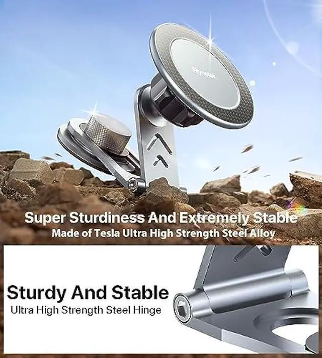 Alt view image 5 of 5 - Nycetek Tesla Phone Mount Holder for, [Super Suction Power] Dashboard Magnetic iPhone Car Mount for Tesla Model Y/3/S/X Accessories 2025, Alloy Foldable Car Holder for iPhone Samsung and More