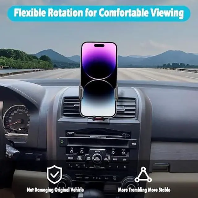 Alt view image 2 of 6 - Car Phone Holder Fits for Honda CR-V CRV 2007-2011 Accessories,Thick Cases Friendly,Cell Phone Mount for 4.7-7 in Phones,360 Degree Rotation,Easy to Install