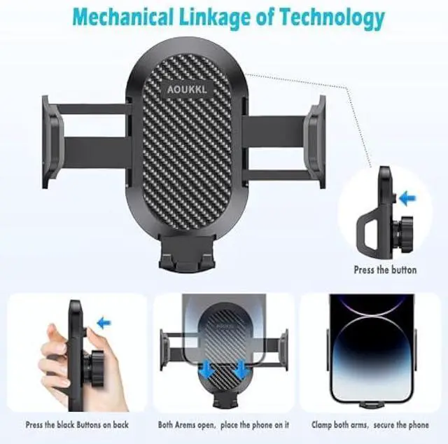 Alt view image 4 of 6 - Car Phone Holder Fits for Honda CR-V CRV 2007-2011 Accessories,Thick Cases Friendly,Cell Phone Mount for 4.7-7 in Phones,360 Degree Rotation,Easy to Install