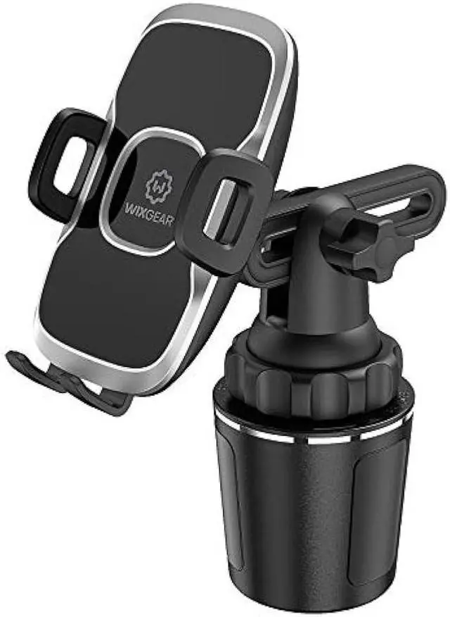 Main image of WixGear Cup Holder Phone Mount, Adjustable Long Neck Cellphone Holder for Car, Upgraded Version, Cup Phone Holder for Car with Expandable Side Arms, Compatible with iPhone Samsung Google & All Phones