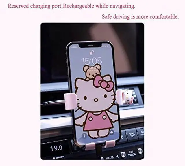 Alt view image 6 of 6 - Cute Phone Mount for Car, Pink Cat Air Vent Clip Car Phone Holder Mount Fit for All Cell Phone, Pretty Car Accessories for Women and Girls