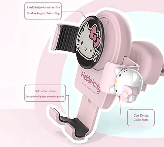 Alt view image 5 of 6 - Cute Phone Mount for Car, Pink Cat Air Vent Clip Car Phone Holder Mount Fit for All Cell Phone, Pretty Car Accessories for Women and Girls