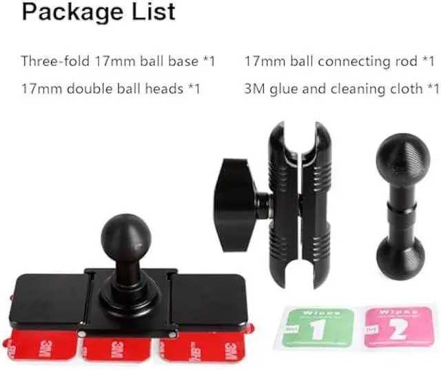 Alt view image 7 of 7 - Adhesive 17mm Ball Mount with Extension Adapter for Car Phone Holder, Suction Cup Base for Mounting on Car Dashboards, 17mm Ball Head Stand Base Compatible with Garmin Nuvi GPS Navigator