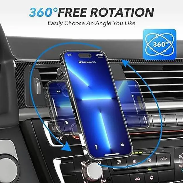 Alt view image 3 of 7 - Magnetic Car Phone Holder Mount, Upgraded Clip Car Cell Phone Holder, 360° Strong Magnet Phone Holder for Car, Phone Mount for Car Vent Compatible with iPhone, Samsung, Smartphones, Tablets