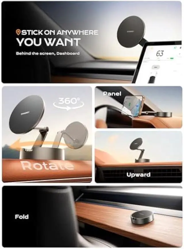 Alt view image 2 of 6 - THREEKEY for MagSafe Car Phone Mount, Magnetic Phone Holder for Car with Metal Arm & 360°Rotation, Strong Magnets Car Phone Holder Mount for iPhone 16/15/14/13/12 Series & Galaxy S25 Ultra (Bronze)