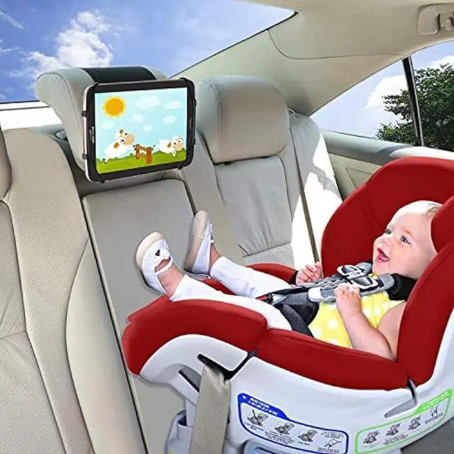 Alt view image 3 of 5 - TFY Car Mount Universal Car Headrest Mount Holder with Silicon Holding Net Compatible with Both 4.5-6 Inch Phones and 7-10.5 Inch Tablets