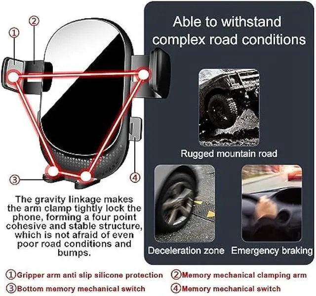 Alt view image 6 of 6 - Car Phone Holder for Mazda CX-5 Auto Accessories [Only for 2021-2024 CX5] [Auto Lock Hands Free Cell Phone Mount Car fits for iPhone & All Smartphones]