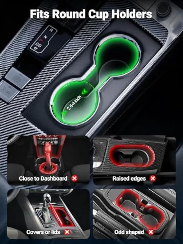 Alt view image 3 of 5 - 2-in-1 Car Cup Holder Expander for Phone MagSafe, Upgraded Cup Holder Phone Mount for Car with Adjustable Base, Compatible with Yeti 20/26/30 oz, Hydroflask 32/40 oz (Transparent Black)