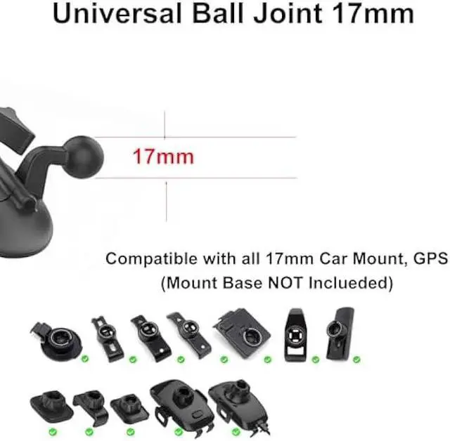 Alt view image 2 of 5 - Replacement CD Phone Mount, CD Slot Mounting Bracket Base Compatible with Garmin Nuvi Serie 3.5-7 inches Sat Nav [17mm/0.67in Ball Joint], GPS, Magnetic Mount/Phone Holder Clamp/Tablet Mount