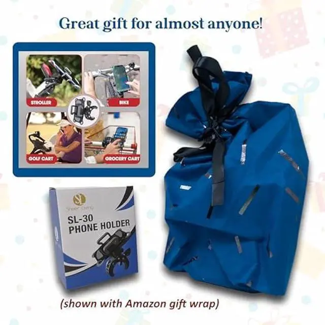 Alt view image 3 of 5 - Baby Stroller Phone Holder, Shopping Cart, Golf Cart, Push Cart, Bike Phone Mount, for Motorcycle, Scooter, ATV, Boat, Spin Bike, Treadmill, Handlebar- Universal- iPhone, Cell Phone Clamp (Grey)