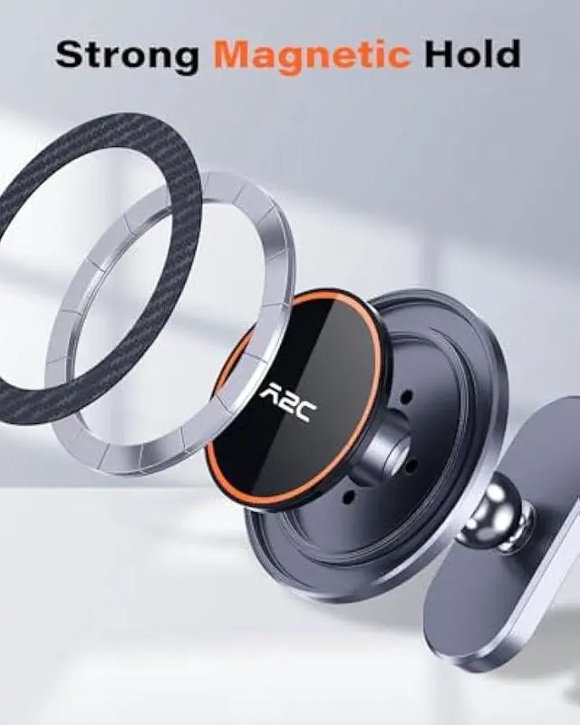Alt view image 3 of 5 - A2C Magnetic Phone Mount for 2024 2025 Hyundai Kona, Sonata & Ioniq 5 (2025-2022), Strong Magnet Phone Holder Magnetically Attaches to Metallic Dashboard, Compatible with MagSafe