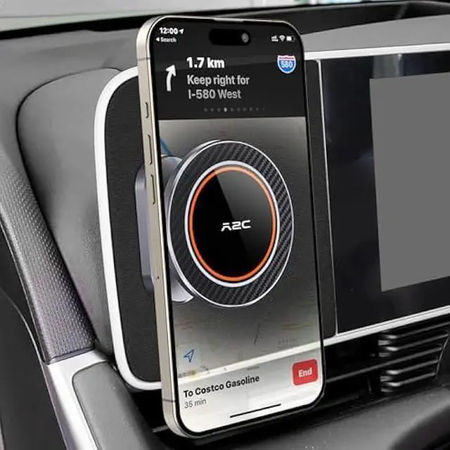 Alt view image 5 of 5 - A2C Magnetic Phone Mount for 2024 2025 Hyundai Kona, Sonata & Ioniq 5 (2025-2022), Strong Magnet Phone Holder Magnetically Attaches to Metallic Dashboard, Compatible with MagSafe