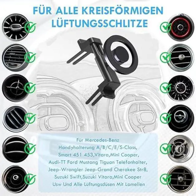 Alt view image 6 of 6 - Car Vent Phone Mount Design for Mercedes Benz GLA/GLC/GLE/GLS/GLB-Class, C/E/S/B/A-Class,W205/W206, Car Mount, Mini Cooper Phone Holder, Mercedes Benz/Mini Cooper Car Accessories