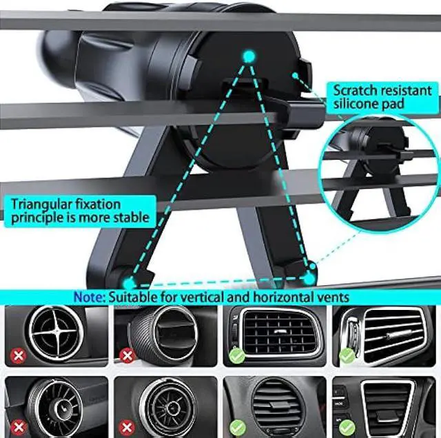 Alt view image 4 of 5 - YouOKLight Phone Holder car Vent, car Cell Phone Holder for iPhone, car Vent Phone Mount, Car Phone Holder, 2023 Upgraded Metal Hook Universal, Car Phone Mount fit for Smart Phone.