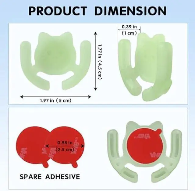 Alt view image 2 of 5 - Multi-Surface Holder Car Mount 4 Pack Compatible for Popsocket Grip Holder for Pop Socket Mount Device Accessory Wall Mount Cute Cat Strong Adhesive Sticky (Black, Pink, White, Glow in Dark)