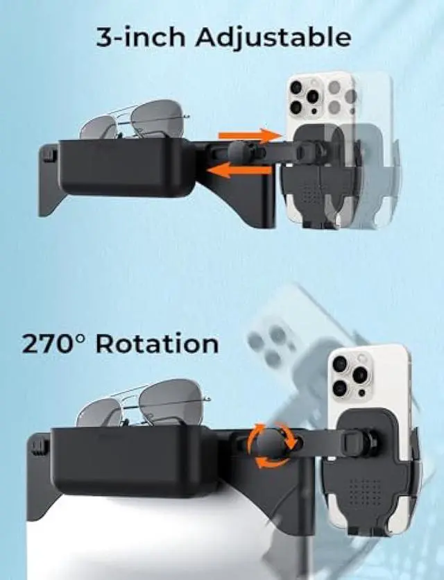 Alt view image 2 of 5 - Tesla Phone Mount & Holder for Tesla Model Y (2019-2024) & Model 3 (2018-2023) - Premium Screen Dock Accessory with Dual-Side Clamp, ABS Base + Aircraft Aluminum Arm, Silent Anti-Slip Design