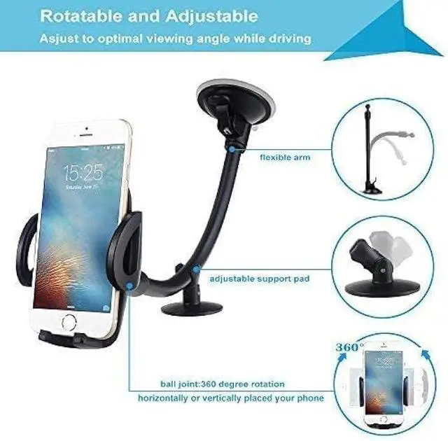 Alt view image 4 of 5 - EXSHOW Portable Electronic Device Mount, Black, Compatible with iPhone 11 Pro Max/11/XS Max/XS/XR/X/8 Plus/8/7 Plus/7/6S Plus/6S/SE
