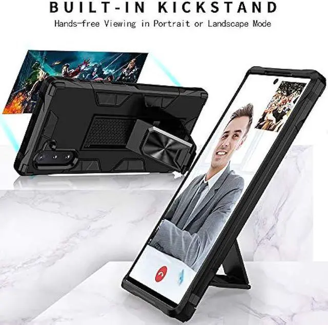 Alt view image 3 of 6 - for Samsung Galaxy Note 10 Case Galaxy Note 10 5G Case Military Grade Shockproof with Kickstand Stand Built-in Magnetic Car Mount Armor Heavy Duty Protective for Galaxy Note 10 5G Phone Case (Blue)