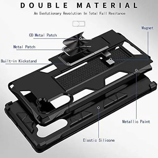 Alt view image 6 of 6 - for Samsung Galaxy Note 10 Case Galaxy Note 10 5G Case Military Grade Shockproof with Kickstand Stand Built-in Magnetic Car Mount Armor Heavy Duty Protective for Galaxy Note 10 5G Phone Case (Blue)