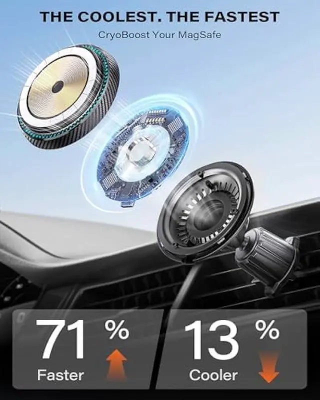 Alt view image 3 of 5 - APPS2Car for Qi2 15W MagSafe Car Mount Charger, Qi2-Certified MagSafe Car Charger, Air Vent/Dashboard Magnetic Phone Holder Car for iPhone 16 Pro Max Plus 15 14 13, Black