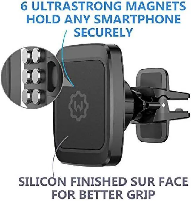 Alt view image 4 of 5 - WixGear Magnetic Phone Car Mount, [2 Pack] Air Vent Car Phone Mount Holder, Phone Holder for Car with Twist-Lock Base, Compatible with All Smartphones