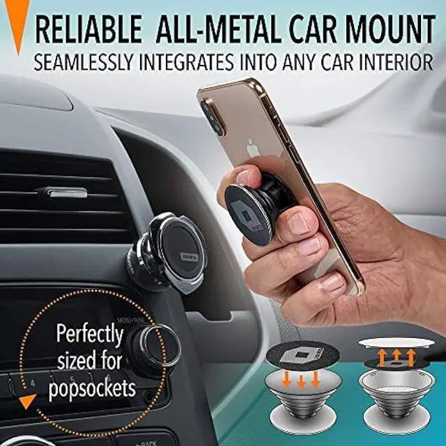 Alt view image 5 of 6 - Cell Phone Holder for Car Dashboard - iPhone Car Mount Compatible with Any Smartphone or GPS - Universal Auto-Grip Car Phone Mount Magnetic