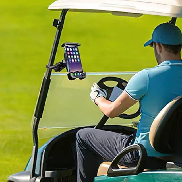 Alt view image 7 of 7 - Roykaw Golf Cart Phone Mount Holder for iPhone/Galaxy/Google Pixel/Motorola- Compatible with EZGO, Club Car, Yamaha, Upgrade Quick Release & One-Touch Lock