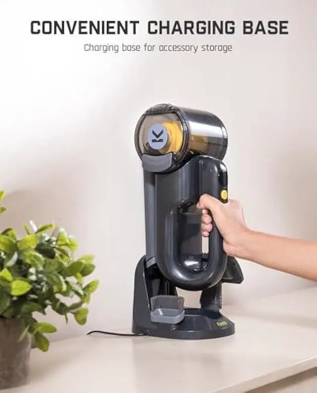 Alt view image 3 of 5 - Fanttik Fold V10 Ultra Deluxe Handheld Vacuum Cordless, 17kPa Suction Power, Charging Base, Pivot Nozzle, Up to 35 Mins Runtime, Smart LED Display, Cordless Dustbuster Vacuum for Home, Car