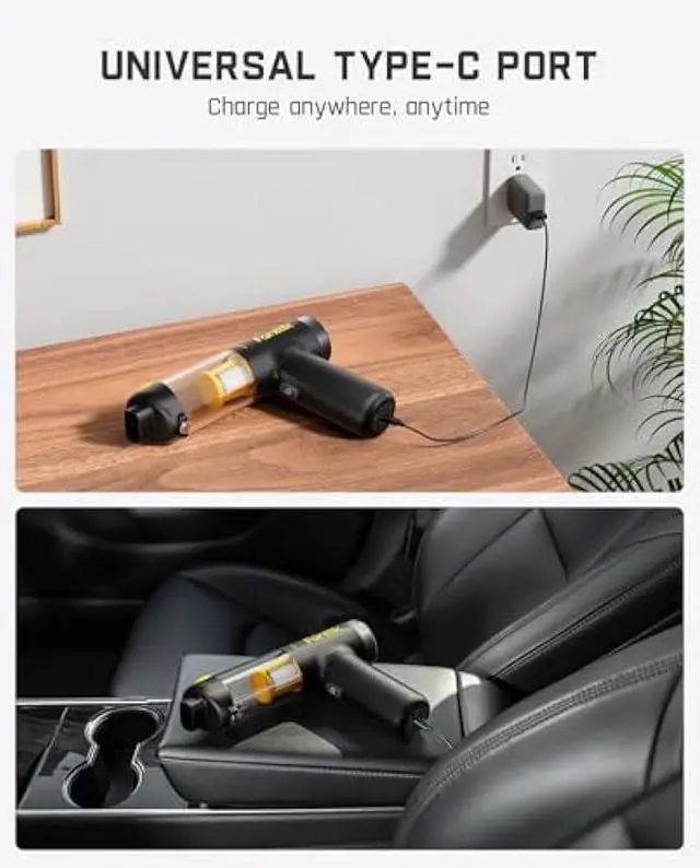 Alt view image 5 of 6 - Fanttik Slim V10 Mix Cordless Car Vacuum, 4 in 1 Handheld Air Duster, Color Smart LED Display, 16kPa Suction Power, Cordless Portable Mini Keyboard Vacuum for Car, Office Desk