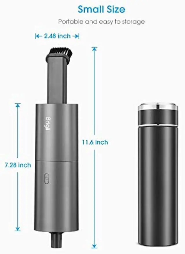 Alt view image 3 of 5 - Brigii Mini Vacuum Cleaner,Small Handheld Vacuum Cordless USB Rechargeable,Dust Buster and Blower 2 in 1, Easy to Clean Desktop, Keyboard, Drawer, Car Interior and Other Crevices, Small Spaces-Y120