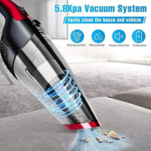 Alt view image 3 of 5 - Fityou Handheld Vacuum Cleaner Cordless, Rechargeable (USB Charge), Powerful Suction Cleaner, Portable Hand Vacuum for Pet Hair Home and Car Cleaning, Wet & Dry