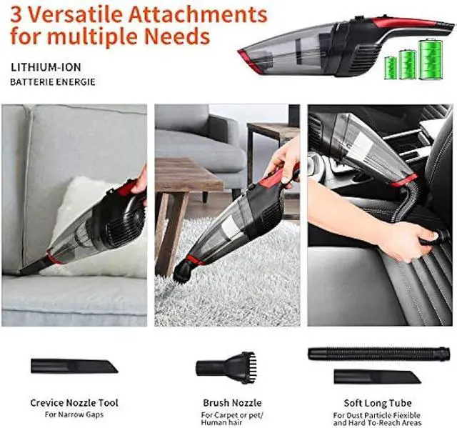 Alt view image 4 of 5 - Fityou Handheld Vacuum Cleaner Cordless, Rechargeable (USB Charge), Powerful Suction Cleaner, Portable Hand Vacuum for Pet Hair Home and Car Cleaning, Wet & Dry