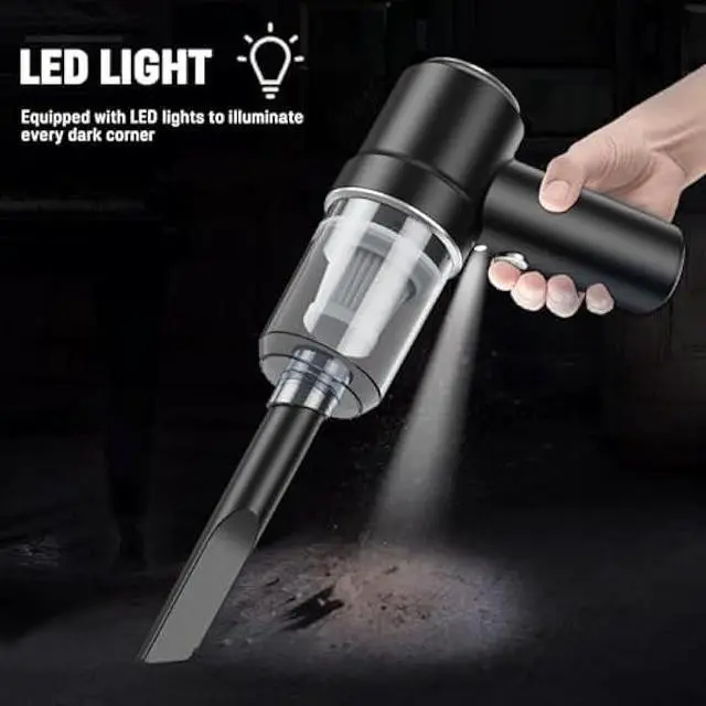 Alt view image 2 of 4 - Mini Vacuum Cleaner for,2 in 1 Keyboard Vacuum Cleaner Wireless Handheld,Car Vacuum with Brushless Motor High Power 120W Rechargeable Easy to Clean Car Interior (Black)