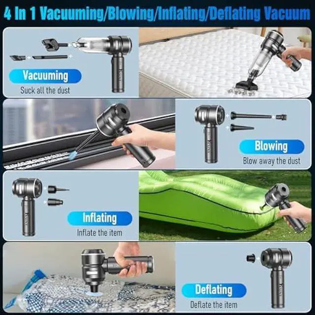 Alt view image 3 of 6 - Car Vacuum Cleaner High Power,18000PA Handheld Vacuum Cordless with Brushless Motor,4 in 1 Portable Mini Vacuum Cleaner & Air Duster,3 Gear,Small Handheld Vacuum Rechargeable for Car,Home