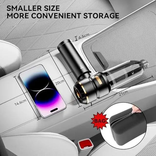 Alt view image 2 of 7 - Car Vacuum Portable Cordless, 21000PA Small Vacuums Cleaner High Power, 4 in 1 Mini Portable Vacuum Cordless with Brushless Motor for Car, Home, Office, Pet