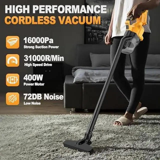 Alt view image 2 of 5 - Cordless Vacuum for Dewalt 20V Battery, Portable Handheld Vacuum Cleaner with 2 HEPA Filter, 4 Multi Nozzle, Power Shop Vacuum for Home, Car, Floor, Carpet (Battery Not Included)