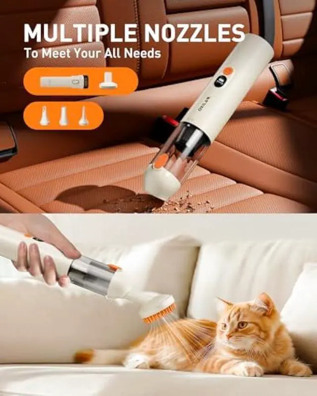 Alt view image 4 of 5 - OXILAM 4 in 1 Car Vacuum - Handheld Vacuum 14000PA High Power, Portable Cordless Small Vacuum, Blow & Suction 2 in 1, Up to 30 Mins Runtime, Multi-Nozzles, Vacuum Cleaner for Home, Pet, Car, Office