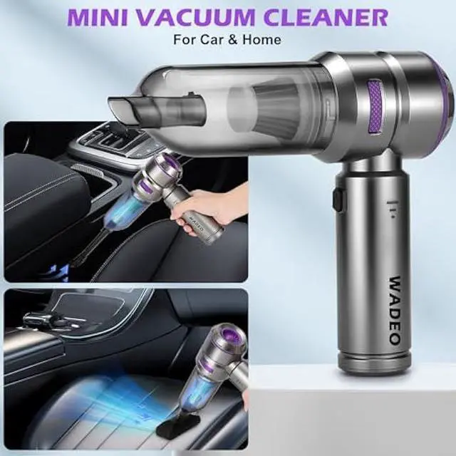 Alt view image 3 of 5 - WADEO Handheld Vacuum Cordless, 4-in-1 21000PA Brushless Car Vacuum & 210000RPM Air Duster 7500mAh Battery Air Blower Wireless Handheld Vacuum for Car, Office and Home Cleaning