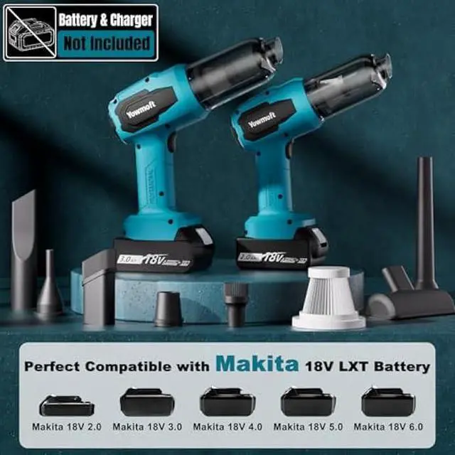 Alt view image 4 of 5 - 3 in 1 Handheld Car Vacuum Compatible with Makita 18V Battery with 21000pa Strong Suction, Handheld Vacuum Cordless & Blower with 200W Brushless Motor, Mini Vacuum Cleaner for Car, Home (No Battery)