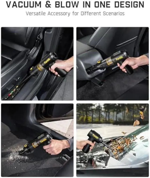 Alt view image 2 of 6 - Fanttik Slim V10 Mix Cordless Car Vacuum, 4 in 1 Handheld Air Duster, Color Smart LED Display, 16kPa Suction Power, Cordless Portable Mini Keyboard Vacuum for Car, Office Desk