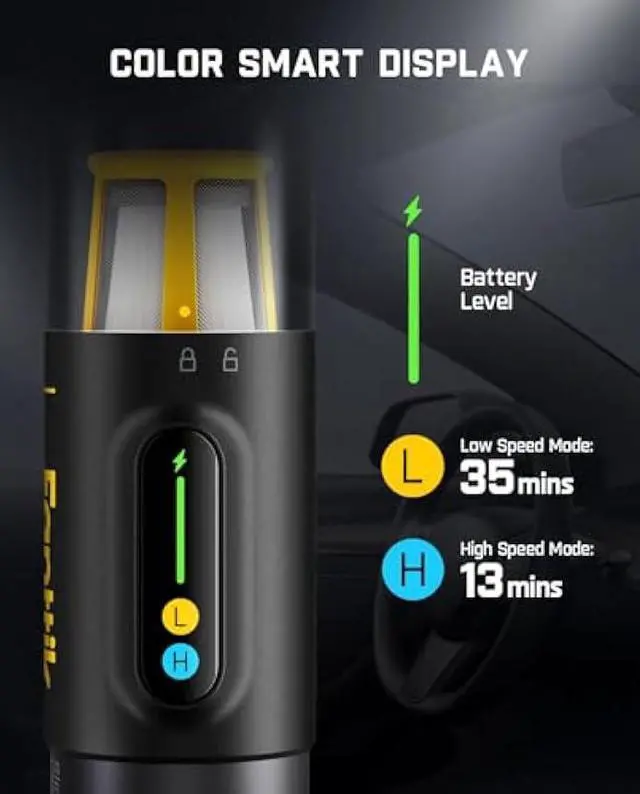 Alt view image 3 of 6 - Fanttik Slim V10 Mix Cordless Car Vacuum, 4 in 1 Handheld Air Duster, Color Smart LED Display, 16kPa Suction Power, Cordless Portable Mini Keyboard Vacuum for Car, Office Desk